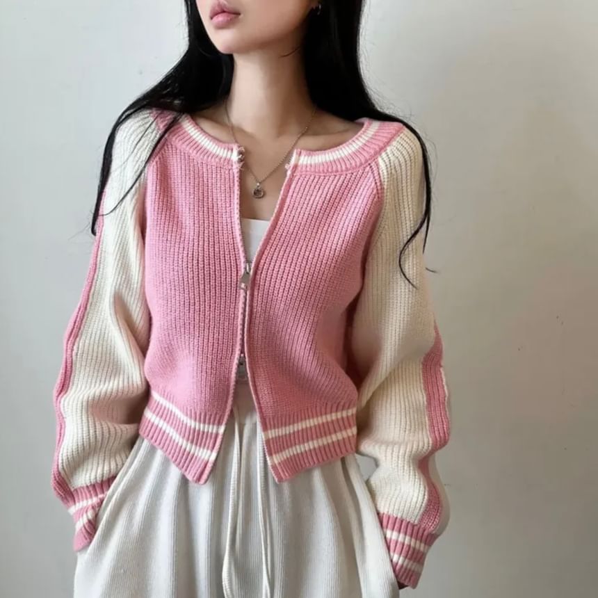 Two Tone Zip Cardigan SpreePicky