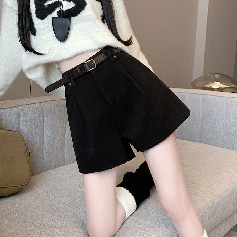 High Waist Plain Dress Shorts SpreePicky