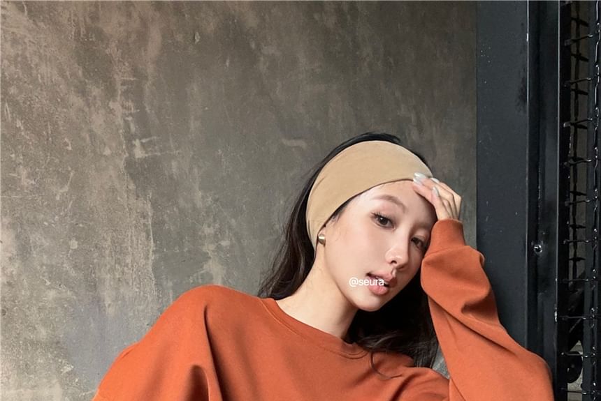 Round Neck Plain Oversized Pullover SpreePicky