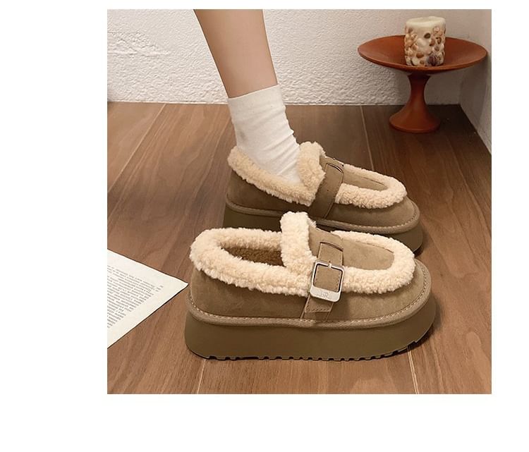 Platform Fleece Lined Loafers SpreePicky