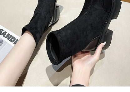 Platform Faux Suede Short Boots SpreePicky