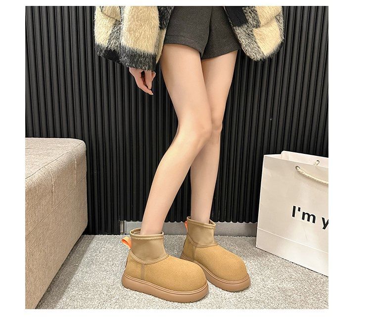 Platform Plain Ankle Snow Boots SpreePicky