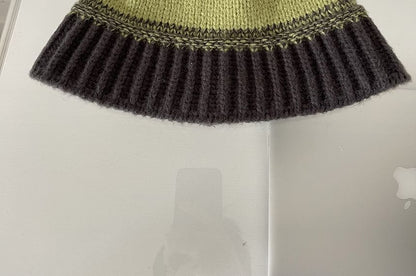 Two-Tone Knit Bucket Hat SpreePicky