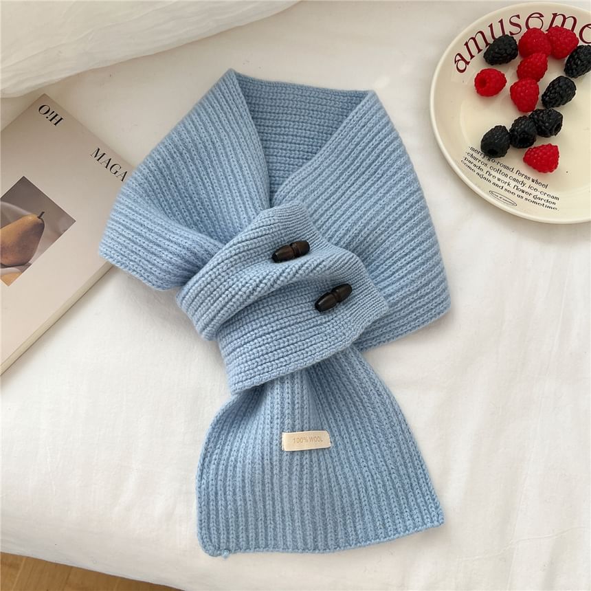 Label Applique Duffle Knit Scarf SpreePicky