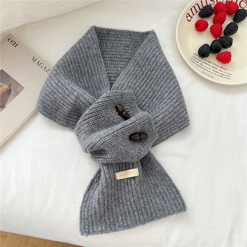 Label Applique Duffle Knit Scarf SpreePicky