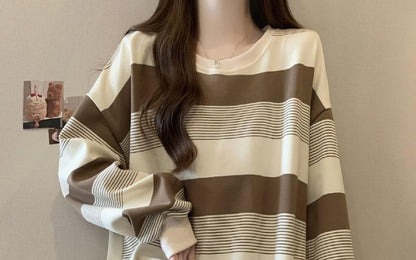 Crewneck Striped Sweater SpreePicky