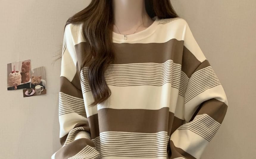 Crewneck Striped Sweater SpreePicky