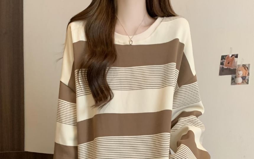 Crewneck Striped Sweater SpreePicky