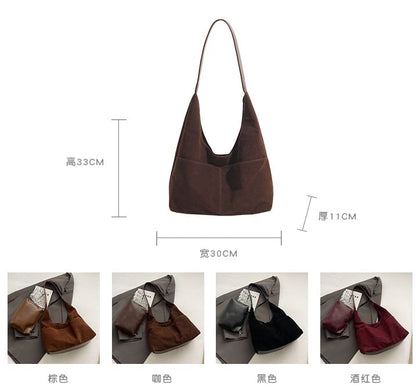 Panel Faux Suede Tote Bag SpreePicky