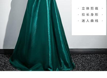 Plain Flower Ruched A-Line Tube Evening Gown SpreePicky