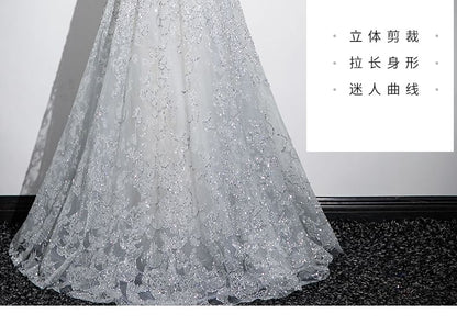 Sleeveless Mandarin Collar Butterfly Patterned Panel Mesh A-Line Evening Gown SpreePicky