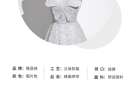 Sleeveless Mandarin Collar Butterfly Patterned Panel Mesh A-Line Evening Gown SpreePicky