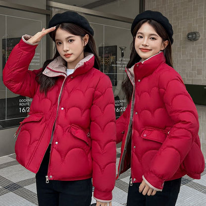 Mock Neck Zip-Up Puffer Jacket SpreePicky