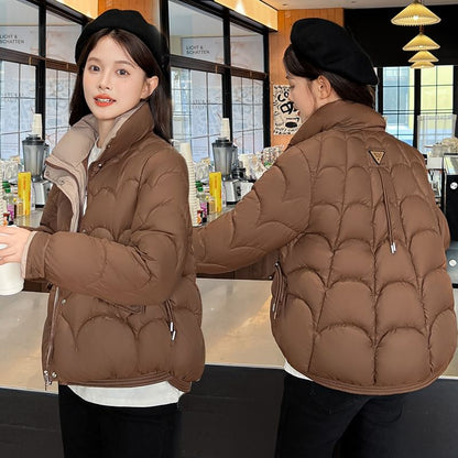 Mock Neck Zip-Up Puffer Jacket SpreePicky