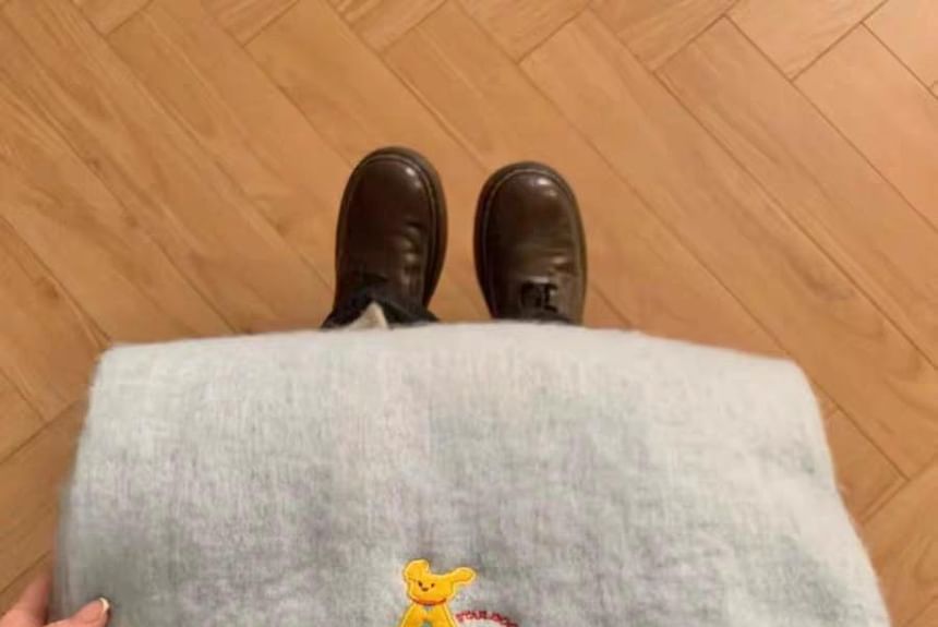 / Dog Applique Scarf Plaid FashionChic