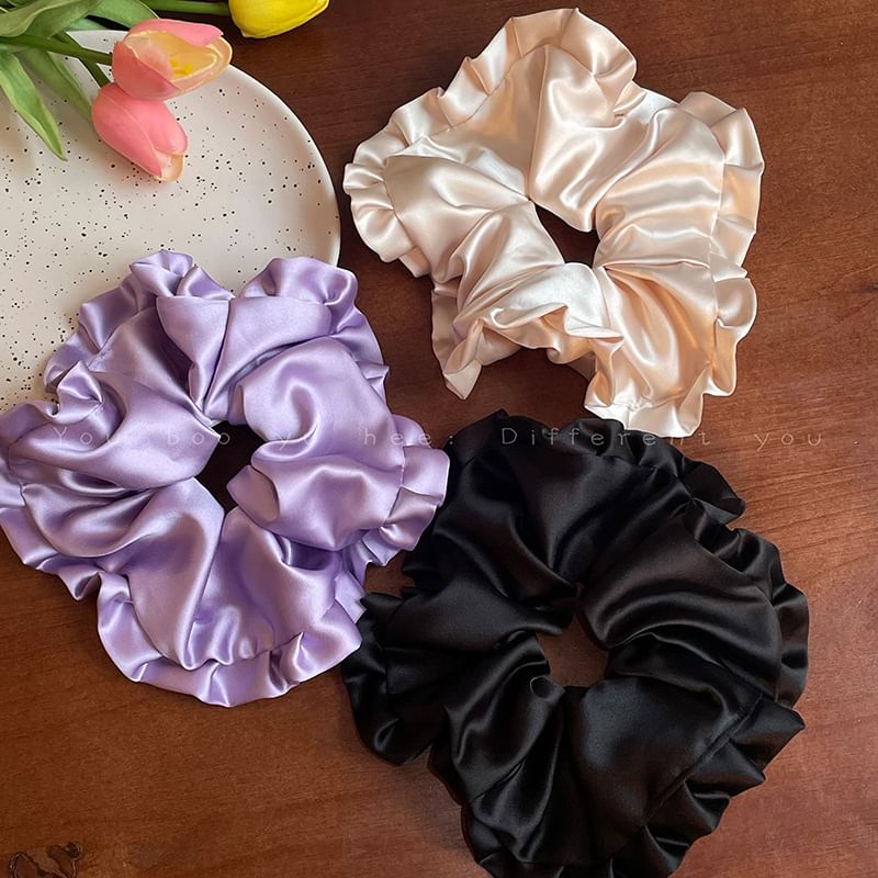 Ruffled Plain Scrunchie SpreePicky