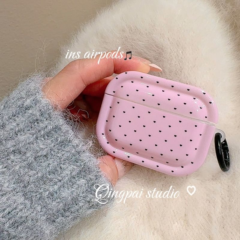 Dotted AirPods / Pro Earphone Case Skin / Heart Charm / Set SpreePicky