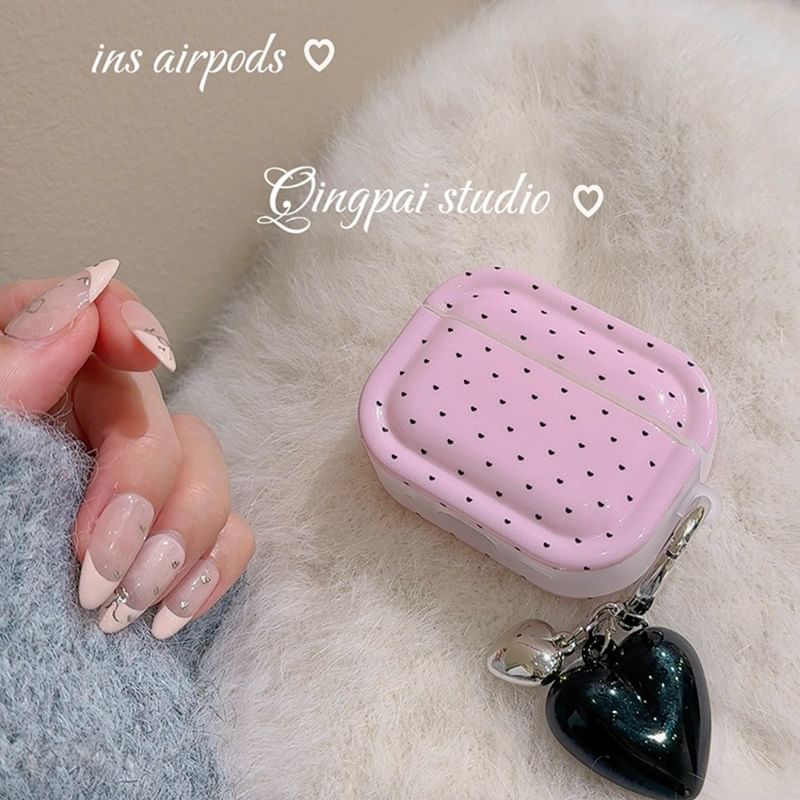 Dotted AirPods / Pro Earphone Case Skin / Heart Charm / Set SpreePicky