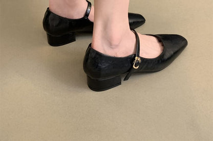 Block-Heel Mary Jane Flats SpreePicky