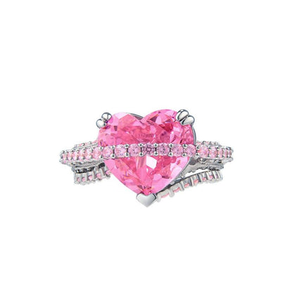 Heart Gemstone Open Ring SpreePicky