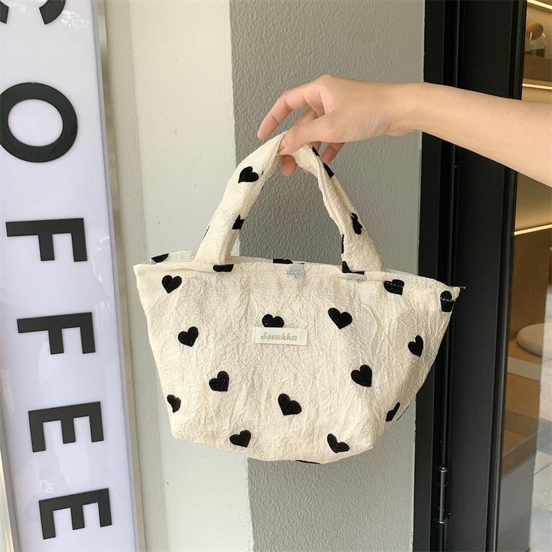 Heart Print Applique Tote Bag / Crossbody Bag / Handbag / Makeup Pouch (Various Designs) SpreePicky