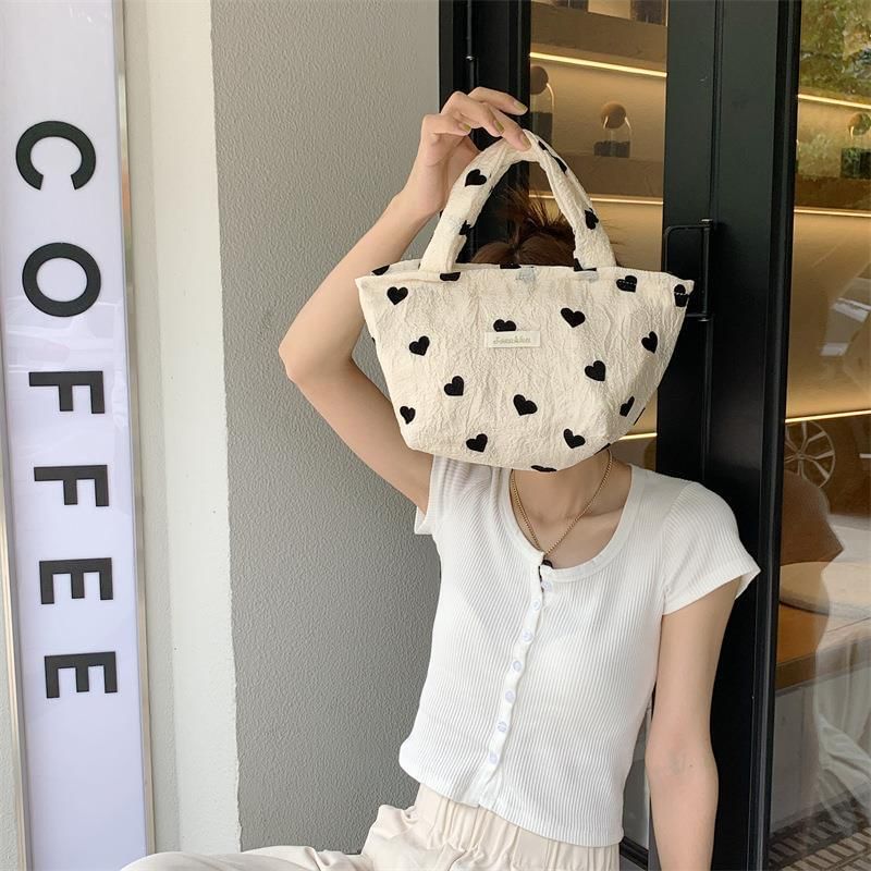 Heart Print Applique Tote Bag / Crossbody Bag / Handbag / Makeup Pouch (Various Designs) SpreePicky