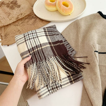 Plaid Fringed Scarf SpreePicky