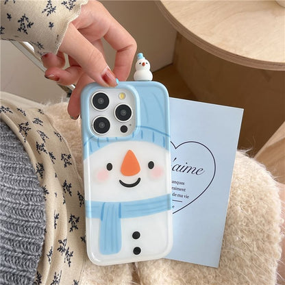 Christmas Snowman Phone Case - iPhone 16 Pro Max / 16 Pro / 16 Plus / 16 / 15 Pro Max / 15 Pro / 15 Plus / 15 / 14 Pro Max / 14 Pro / 14 Plus / 14 / 13 Pro Max / 13 Pro / 13 SpreePicky