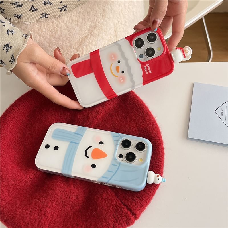 Christmas Snowman Phone Case - iPhone 16 Pro Max / 16 Pro / 16 Plus / 16 / 15 Pro Max / 15 Pro / 15 Plus / 15 / 14 Pro Max / 14 Pro / 14 Plus / 14 / 13 Pro Max / 13 Pro / 13 SpreePicky