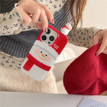 Christmas Snowman Phone Case - iPhone 16 Pro Max / 16 Pro / 16 Plus / 16 / 15 Pro Max / 15 Pro / 15 Plus / 15 / 14 Pro Max / 14 Pro / 14 Plus / 14 / 13 Pro Max / 13 Pro / 13 SpreePicky