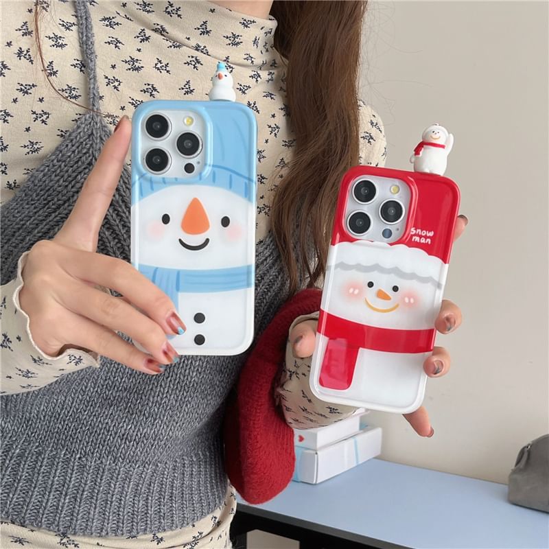 Christmas Snowman Phone Case - iPhone 16 Pro Max / 16 Pro / 16 Plus / 16 / 15 Pro Max / 15 Pro / 15 Plus / 15 / 14 Pro Max / 14 Pro / 14 Plus / 14 / 13 Pro Max / 13 Pro / 13 SpreePicky