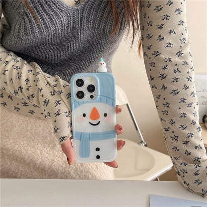 Christmas Snowman Phone Case - iPhone 16 Pro Max / 16 Pro / 16 Plus / 16 / 15 Pro Max / 15 Pro / 15 Plus / 15 / 14 Pro Max / 14 Pro / 14 Plus / 14 / 13 Pro Max / 13 Pro / 13 SpreePicky