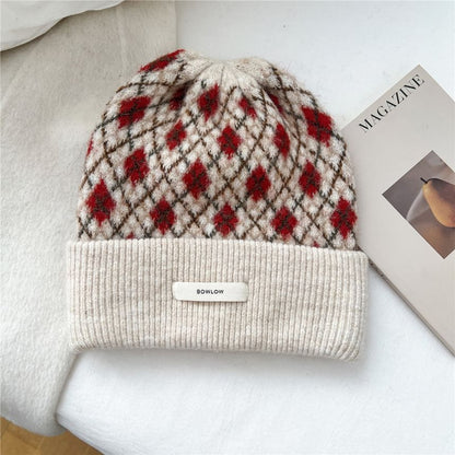 Argyle Applique Knit Beanie SpreePicky