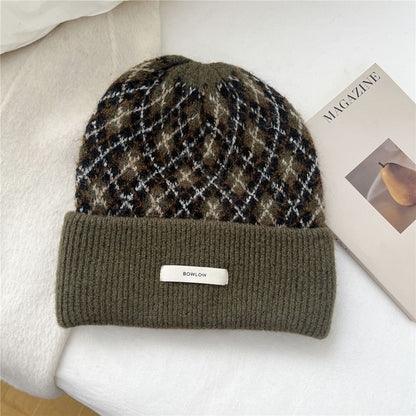 Argyle Applique Knit Beanie SpreePicky