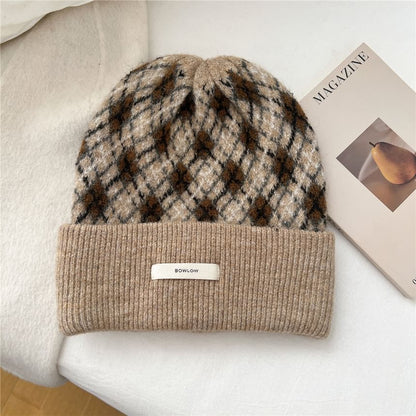 Argyle Applique Knit Beanie SpreePicky