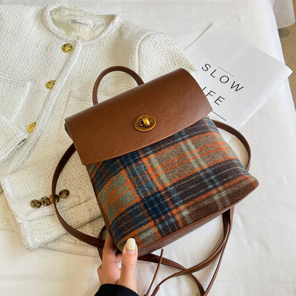 Plaid Flap Backpack SpreePicky