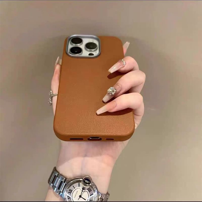 Plain Faux Leather Phone Case SpreePicky