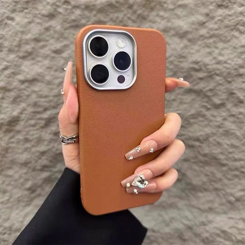 Plain Faux Leather Phone Case SpreePicky