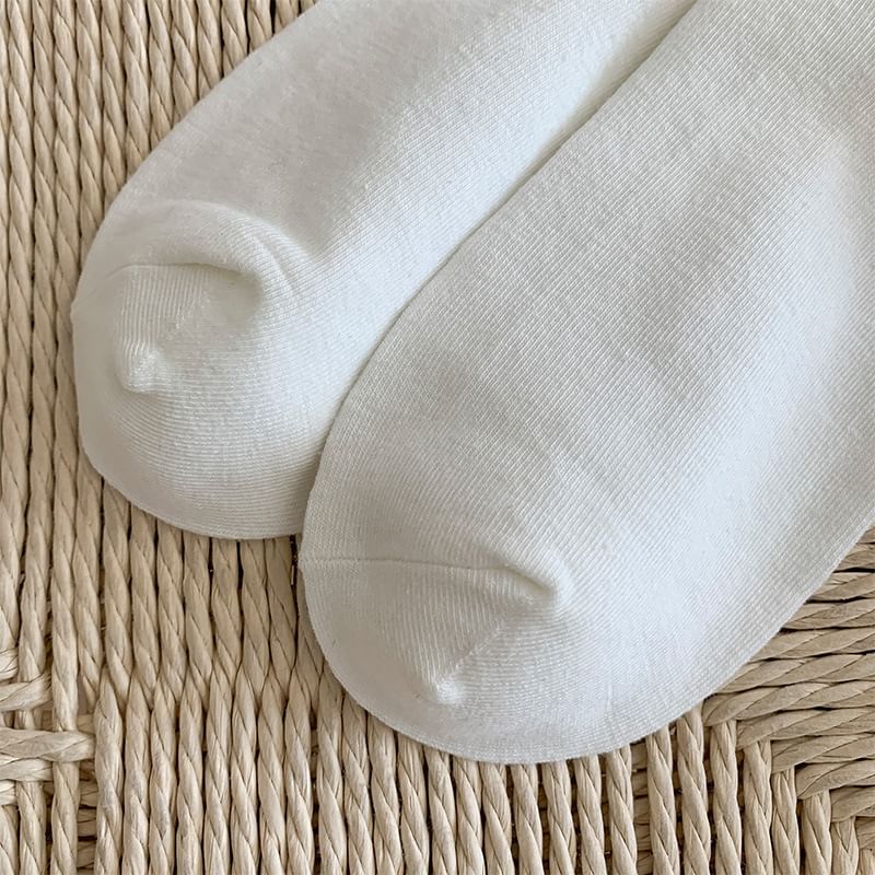 Plain Bow Ribbed Socks SpreePicky