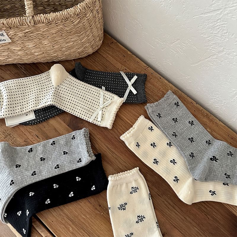 Patterned Crew Socks SpreePicky