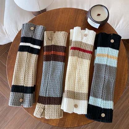 Color Block Cable Knit Leg Warmers SpreePicky