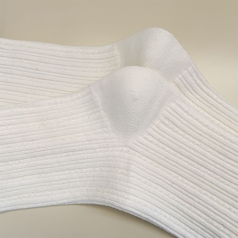 Two Tone Ribbed Lettuce Edge Socks SpreePicky