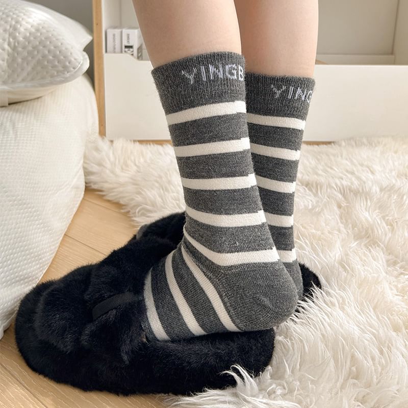 Striped Lettering Socks SpreePicky