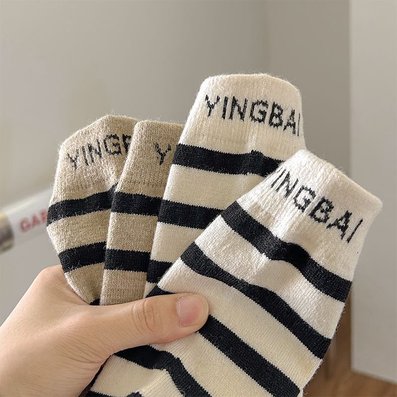 Striped Lettering Socks SpreePicky