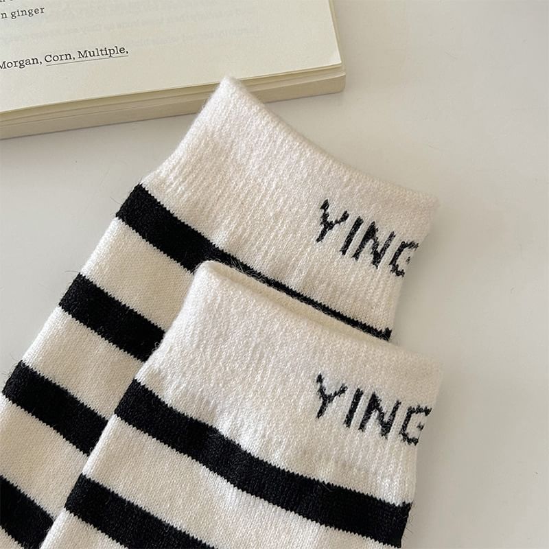 Striped Lettering Socks SpreePicky