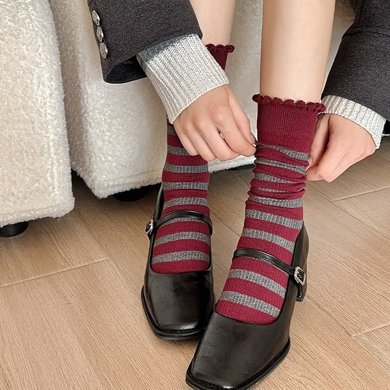 Bow Print Socks / Striped Socks / Dotted Socks / Two Tone Socks SpreePicky