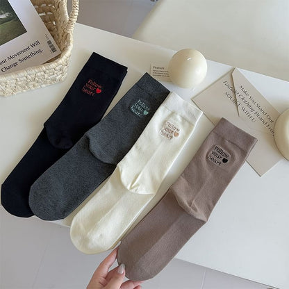 Letter Embroidered Socks SpreePicky