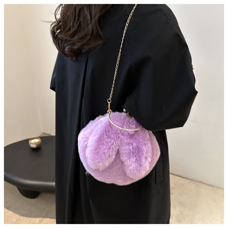 Fluffy Rabbit Ear Chain Strap Crossbody Bag SpreePicky