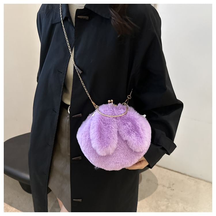 Fluffy Rabbit Ear Chain Strap Crossbody Bag SpreePicky