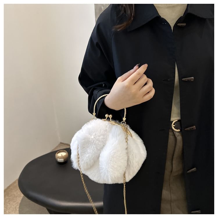 Fluffy Rabbit Ear Chain Strap Crossbody Bag SpreePicky